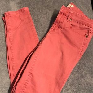Coral J Crew ankle stretch pants